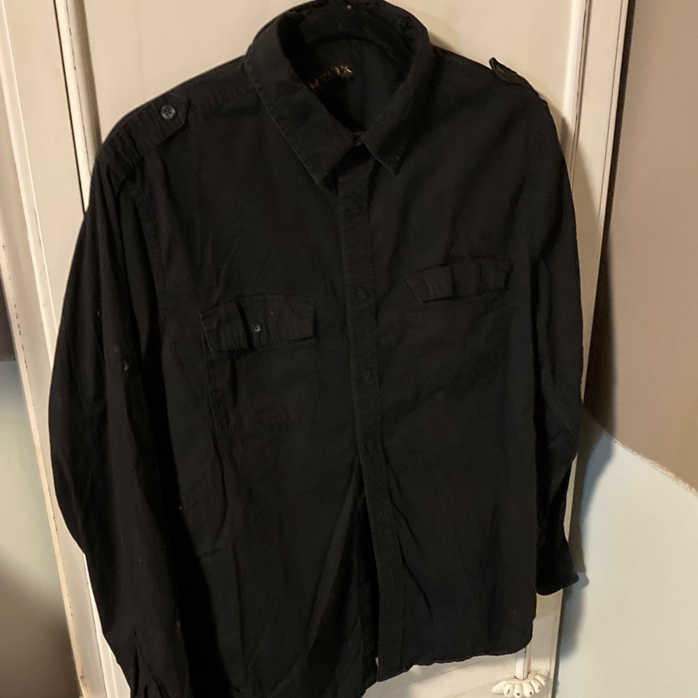 Helix Men's Black Shirt with double pocket, medium